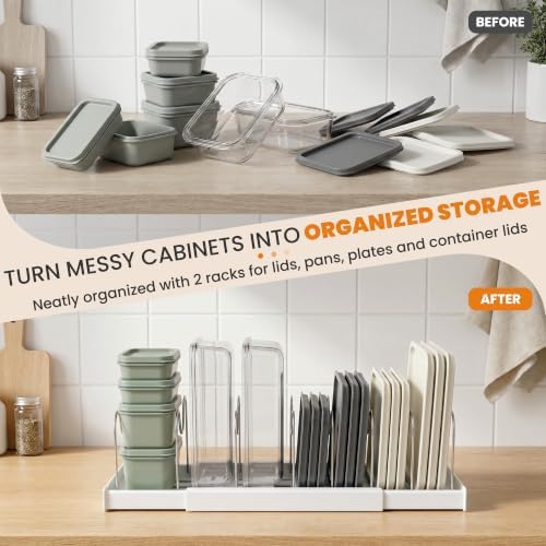 2 Pack Expandable Pot Lid Organizers - Image 7