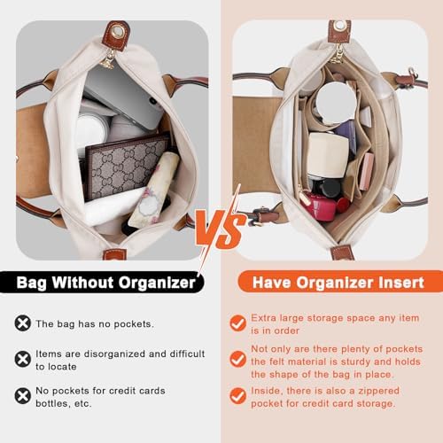 LOUKAYCCI Felt Purse Organizer Insert - Image 3