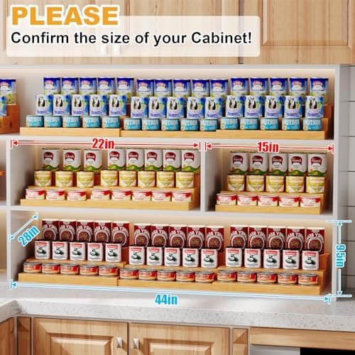 3-Tier Extra-Long Expandable Bamboo Can Rack - Image 3