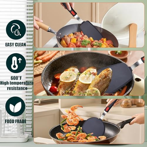 TOTDTDA 3-Pack Large Silicone Spatula Turners - Image 3