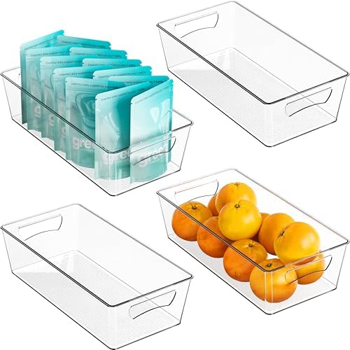 Simple Houseware 4 Pcs Pantry Clear Bin Storage Organizer by SimpleHouseware