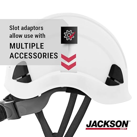 Jackson Safety CH300 Climbing-Style Hard Hat - Non-Vented Construction Helmet with Chin Cup - ANSI Z89.1 & OSHA Compliant - (Multiple Colors)