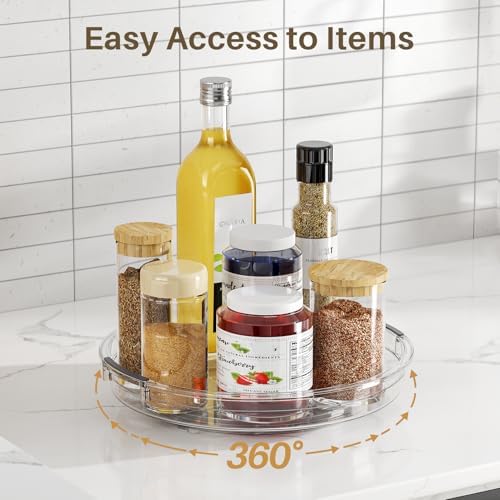 LAMU 2 Pack Clear Lazy Susan Turntable Organizer - Image 4