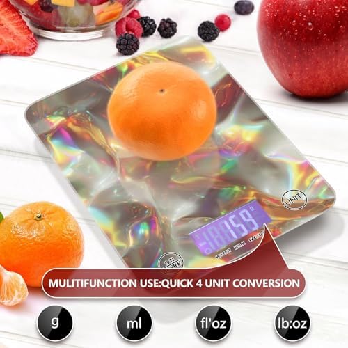 Gold Iridescent Food Kitchen Scale Digital Weight Grams and Ounces Smart - Image 3