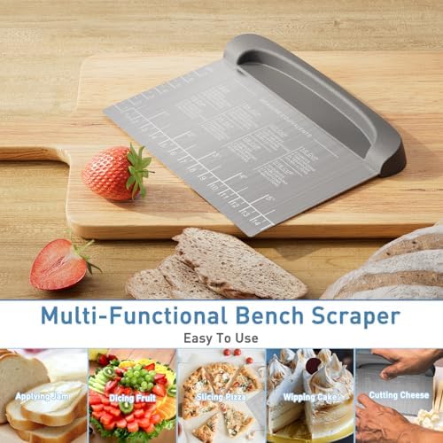 2 IN 1 Upgrade Bench Scraper, Dough Scraper, Stainless Steeel - Image 3
