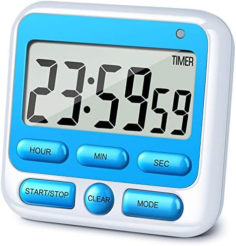 4-in-1 Digital Timer with Count Up/Down, Clock & Alarm, Ring & Silent Modes by KTKUDY
