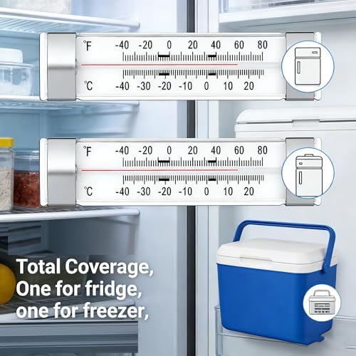 2 Pack White Refrigerator Freezer Thermometer, Freezer Kitchen Thermometer - Image 2