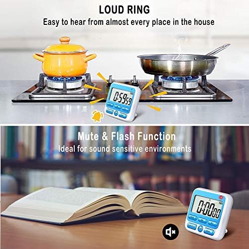 4-in-1 Digital Timer with Count Up/Down, Clock & Alarm, Ring & Silent Modes - Image 3