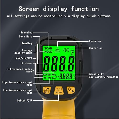 Infrared Thermometer Temperature Gun 1796°F - Image 5