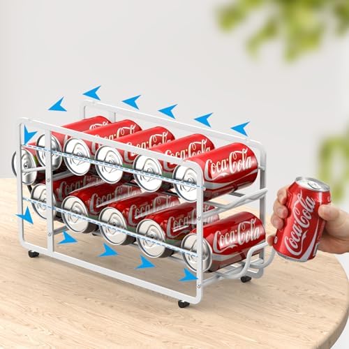 Canyave Soda Can Organizer Storage Rack, 2 Pack Stackable Beverage Soda Can - Image 5
