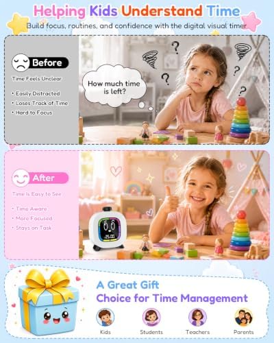 Digital Visual Timer for Kids ADHD, 99-Minute Countdown, Rechargeable - Image 3