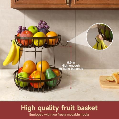 Sevenblue 2 Tier Fruit Bowl for Kitchen Counter - Image 2