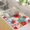 Kitchen Countertop Dish Drying Mat, Super Absorbent Coffee Bar Mat by Kuyig+Home