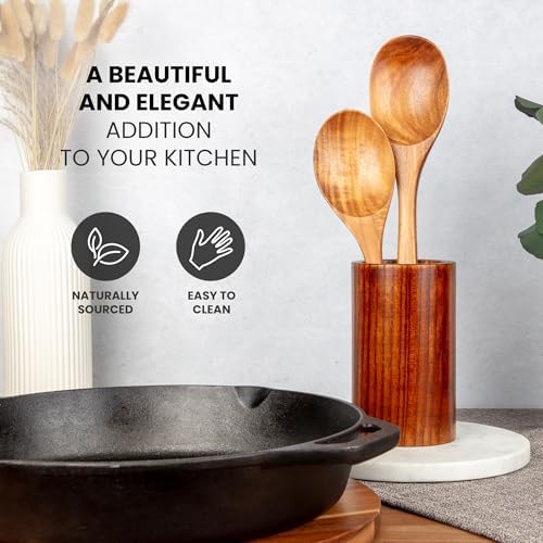 Zulay Kitchen Teak Wood Utensil Set - Image 5