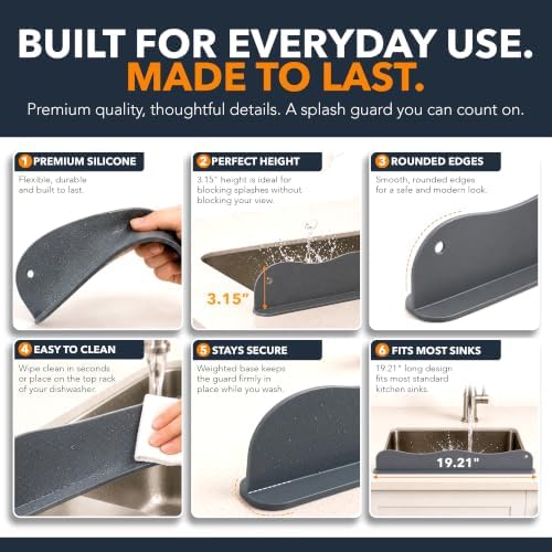 Linda’s Essentials Kitchen Sink Water Splash Guard, Flexible Silicone Sink - Image 6