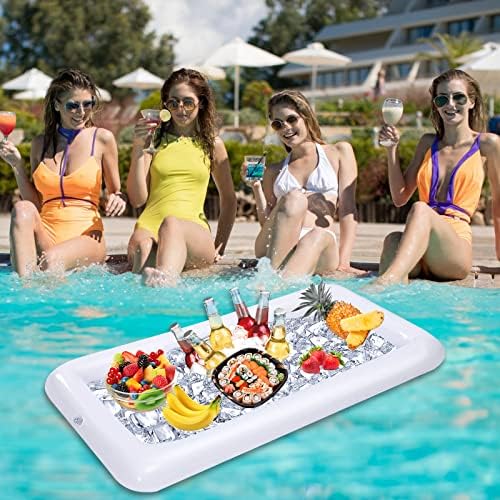 4 Pack Inflatable Ice Serving Bar Pool Party Buffet Drink Cooler Floating Ice - Image 6