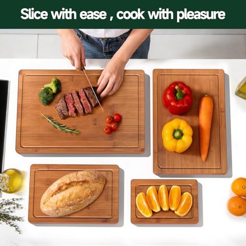 4-Piece Set Deep-Carbonized Bamboo Cutting Board - Image 7