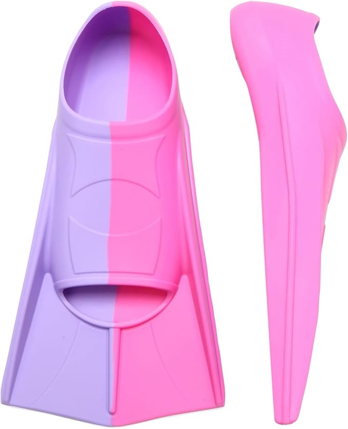 Kids Swim Fins,Short Kids Fins Youth Swimming Flippers for Lap Swimming Training for Children Girls Boys Beginners