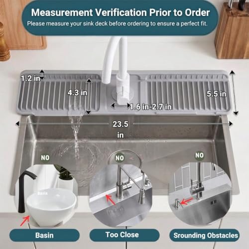 24 inch Longer Faucet Mat for Kitchen Sink Splash GuardKitchen Sink Faucet Mat - Image 5