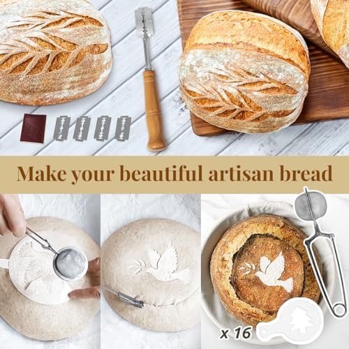 BAVIFY Sourdough Starter Kit, Banneton Bread Proofing Baskets Set - Image 4