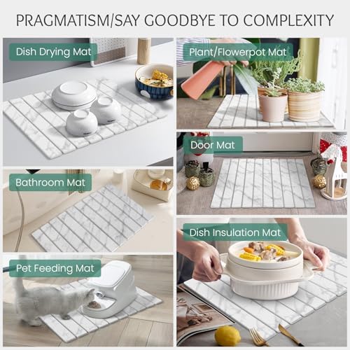 Stone Dish Drying Mat Collapsible Diatomaceous Earth Absorbent Mat Quick Dish - Image 7