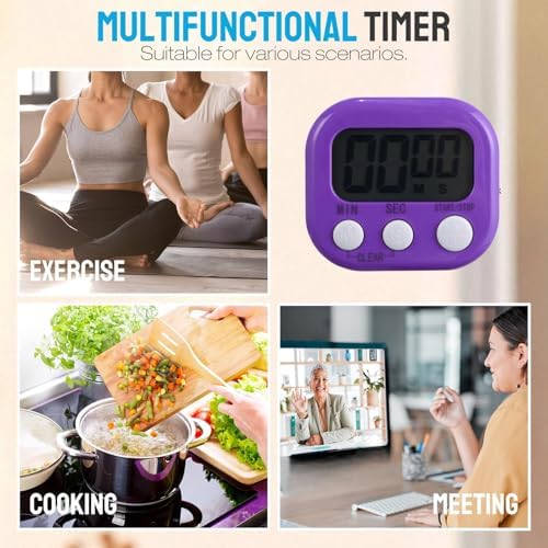 Weewooday 24 Pcs Digital Kitchen Timer Bulk, Novel Color - Image 6