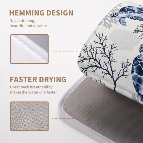 Nautical Coastal Dish Drying Mat Summer Beach Dish Pad - Image 4