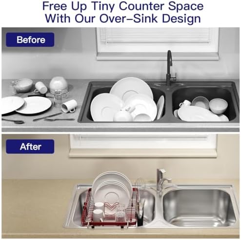 MAJALiS Red Expandable Dish Drying Rack Over The Sink - Image 2