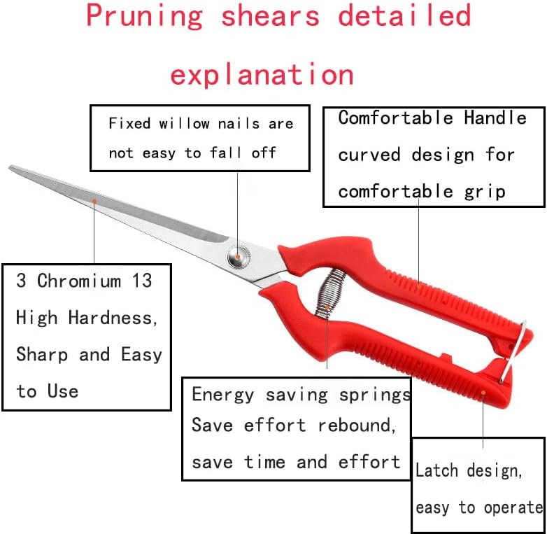 2 PACK Extended-model Stainless Steel Multifunctional Garden Pruning Shears. - Image 2