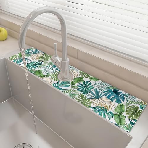24" X 5.5" Kitchen Sink Splash Guard Faucet Mat Leaf Super Absorbent Fast by Unknown