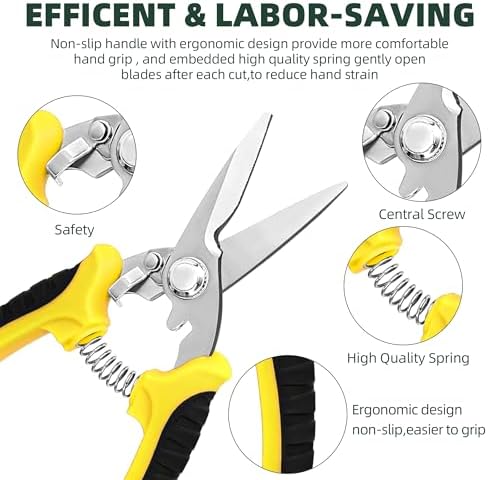 EWPJDK 3 Pack Garden Pruning Shears Scissors Clippers - Image 4