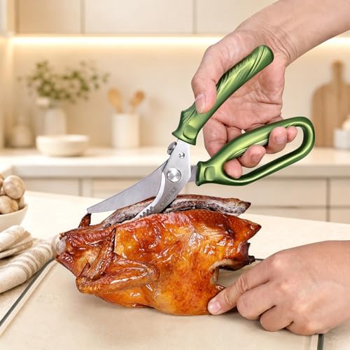 CHEN-KE Rust Resistant Heavy Duty Multipurpose Kitchen Shears-Green - Image 5