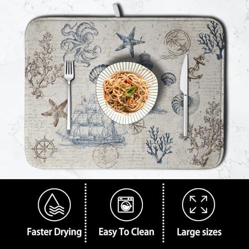 Nautical Coastal Dish Drying Mat - Image 4