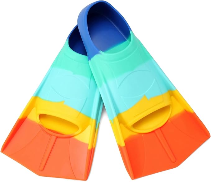 Kids Swim Fins,Short Kids Fins Youth Swimming Flippers for Lap Swimming Training for Children Girls Boys Beginners