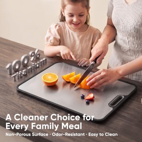Titanium Cutting Board for Kitchen, Dual-Sided Pure Titanium Surface & - Image 3