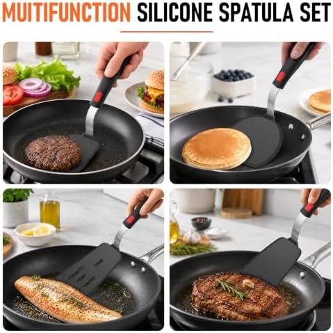 4Pcs Silicone Spatula Turner Set, Heat Resistant Silicone Spatula - Image 7