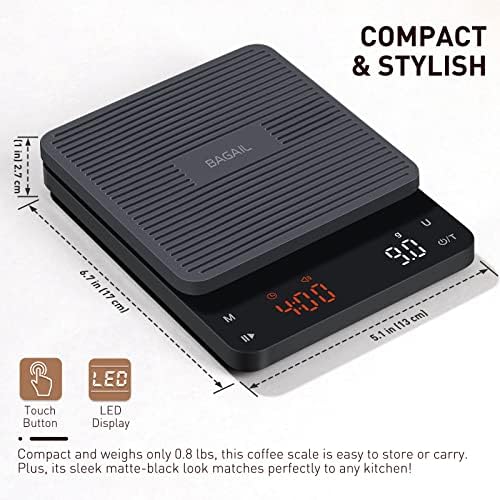 BAGAIL Coffee Scale with Timer, 0.1g/3kg Precision - Image 5