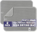 14.6*11.8 inch Microfiber Dish Drying Mat, 2 Compact Ultra Absorbent Dish Mat by Hydro2Go
