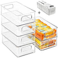 Stackable Refrigerator Organizer Bins, 6 Pack Clear Kitchen Organizer Container by Beauty+Cottage