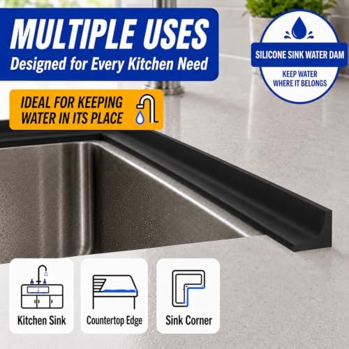 Kitchen Sink Splash Guard and Bathtub Water Barrier, 39 in - Image 3