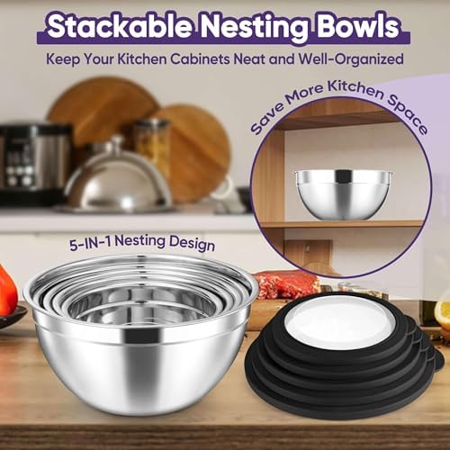Herogo 5-Piece Mixing Bowls - Image 4