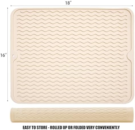 Silicone Dish Drying Mat, Non-Slip Easy Clean Sink Mat - Image 2