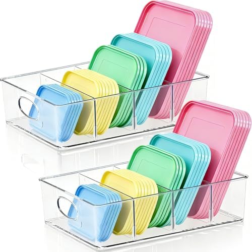 2 Pack Lid Organizer for Kitchen Cabinet Food Storage Container Lids, Lid by WELCOMETOKAIDELI