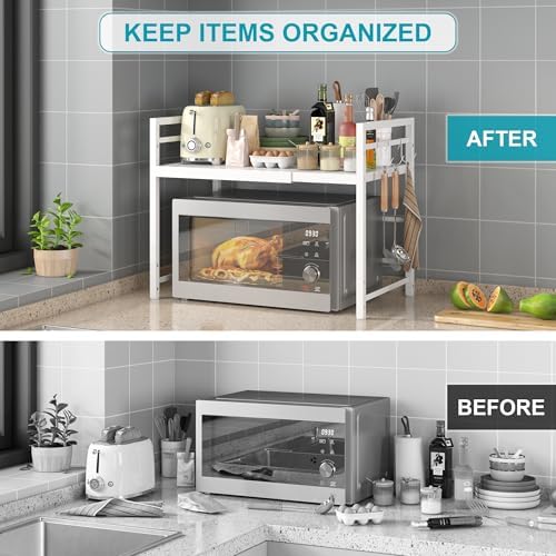 DOLALIKE Expandable Microwave Stand Kitchen Countertop Organizer - Image 6