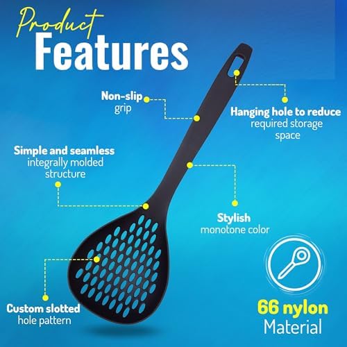 Nylon Slotted Spoon – 12.2" Lightweight, Heat-Resistant, Non-Scratch Kitchen - Image 3