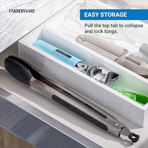 Farberware Pro Silicone Head Locking Kitchen Tongs 12 Inch - Image 5