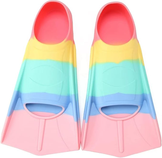 Kids Swim Fins,Short Kids Fins Youth Swimming Flippers for Lap Swimming Training for Children Girls Boys Beginners