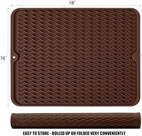 Silicone Dish Drying Mat, Non-Slip Easy Clean Sink Mat - Image 2