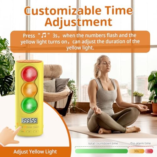 Digital Traffic Light Timer, Custom Countdown, ADHD Tool, Volume & 4 Rings - Image 3