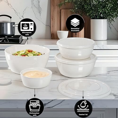 4-Piece Classic Plastic Prep Bowls - Image 6